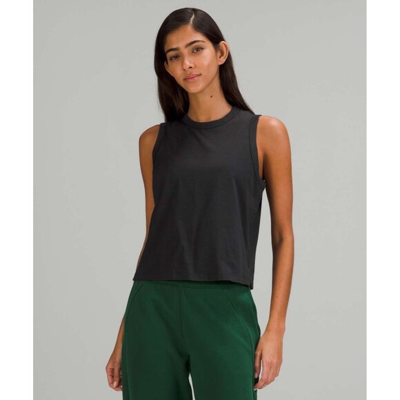 Lululemon Classic Fit Cotton Blend Tank Top Black Size 14 - Picture 1 of 11